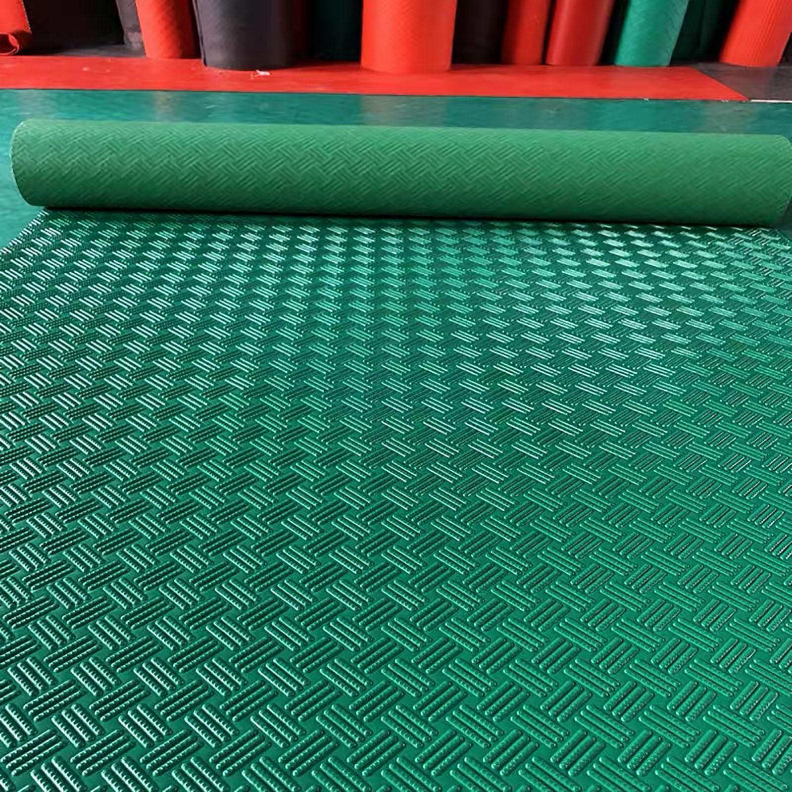 Gummimatte Plattengummi-Bodenbelagsrollen – 100 120 140 160 cm breite Gummimatten – rutschfeste große Oxford-Matten für den Boden – 2,3 mm verdickte Garagenbodenbelagsrolle für Deck, Fitnessstudio, La