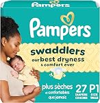 Couches Pampers Nouveau-né Taille Prématuré 2,7 kg - Couches jetables Pampers Swaddlers, 27 unités, paquet jumbo
