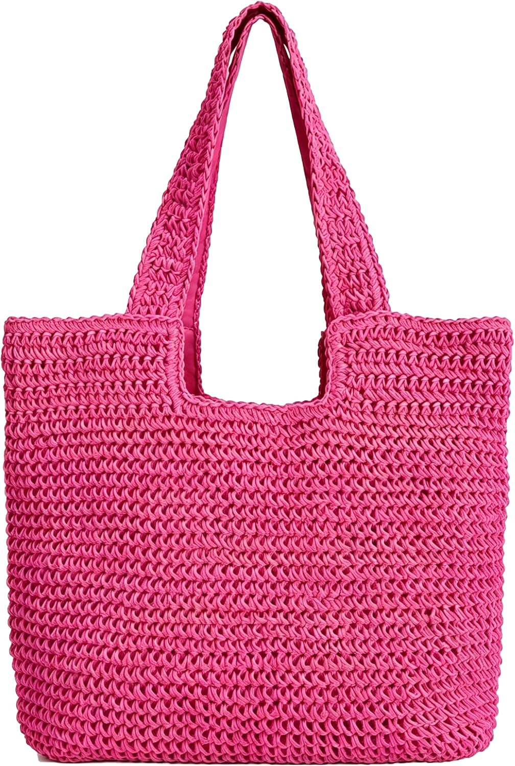 Straw Bags for Women Summer - Raffia Tote Beach Bag with Zipper, Woven Shoulder Purse for Vacation Travel