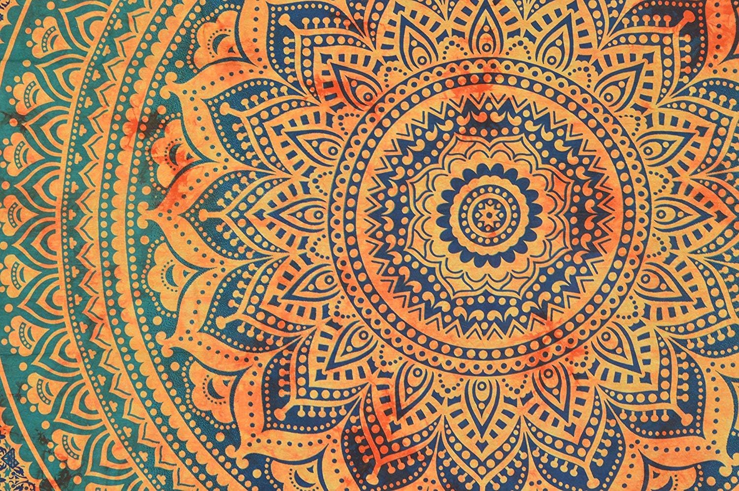 YUVANCRAFTS Traditional Ombre Print Bohemian Sateen Duvet Cover Pure Cotton Bedding, Boho Chic Paisley Mandala Pattern Printed, Reversible with Solid Plain Purple, Zipper Closure (Queen Size)