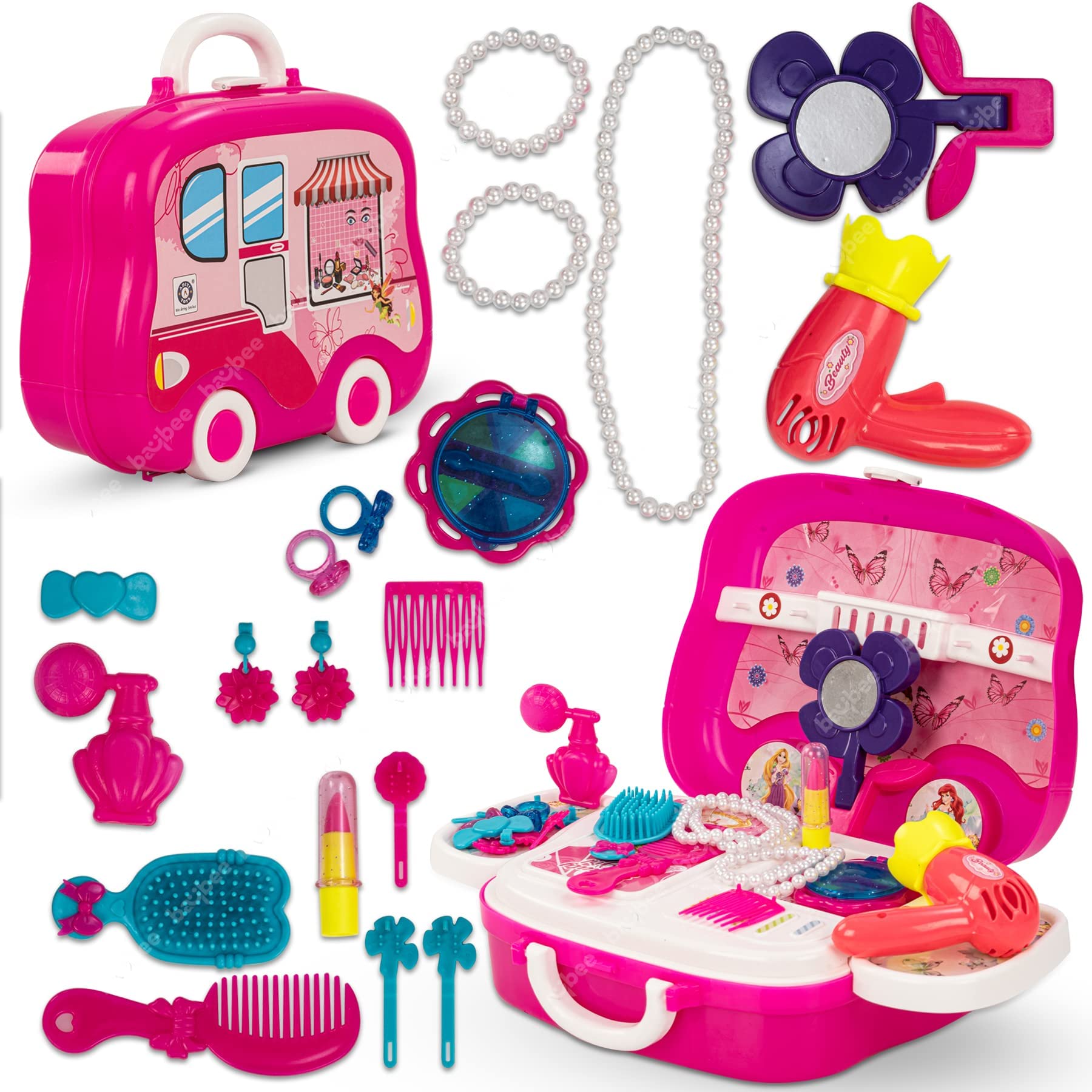 Baybee 2 in 1 Kids Beauty Set Toys for Girls, Portable Kids Makeup Kit Set Role Play Toys for Girls with Makeup Accessories | Pretend Play Toys for Kids | Beauty Set for Kids Girls 2+Years Boys Girls (B0BLW72B2T) Amazon Price History, Amazon Price Tracker