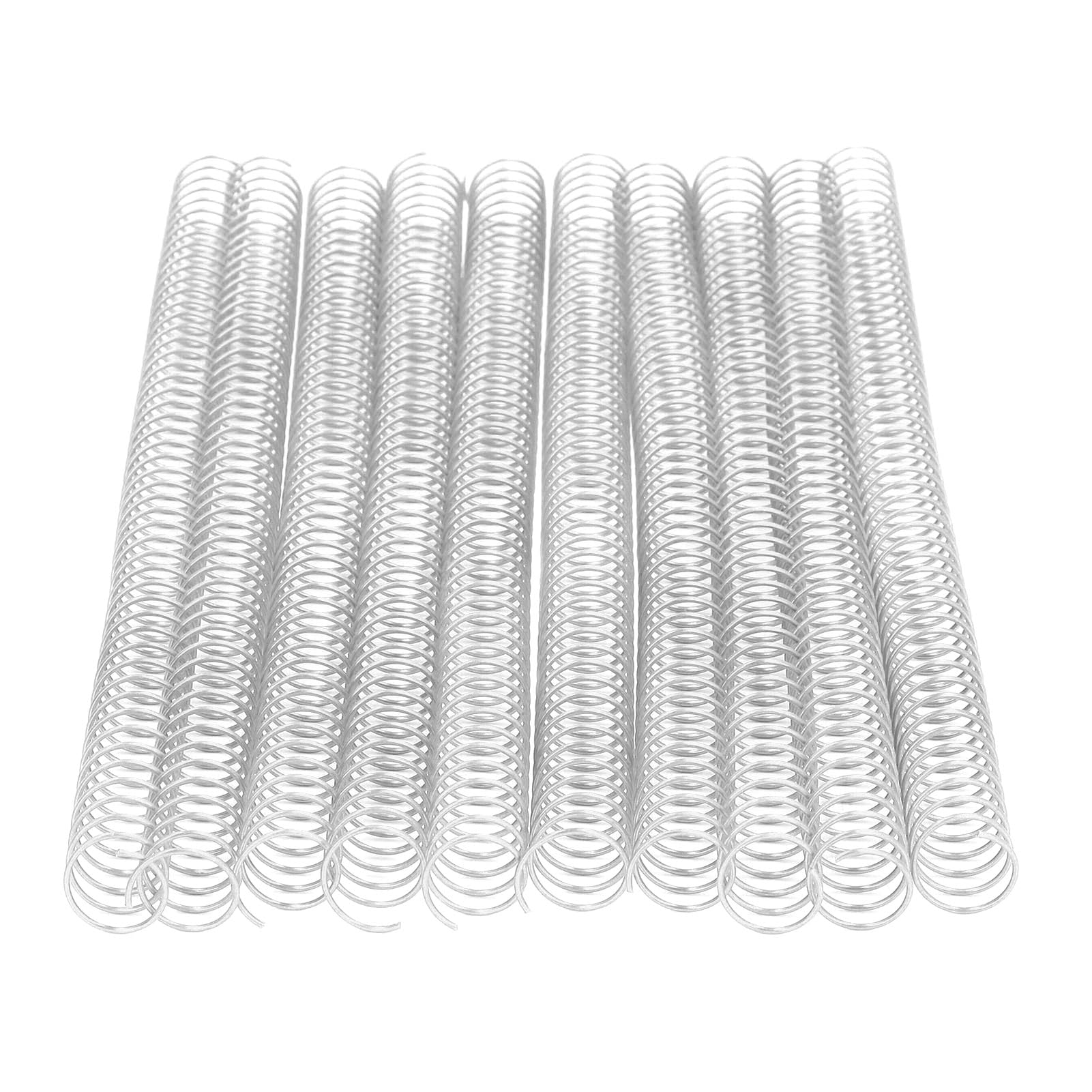 100 pièces de spirale de reliure, diamètre 16 mm, 48 spires, pas 4:1, bobine de reliure en spirale format A4 d’une capacité de 140 feuilles, pour les documents et présentations (Argent)
