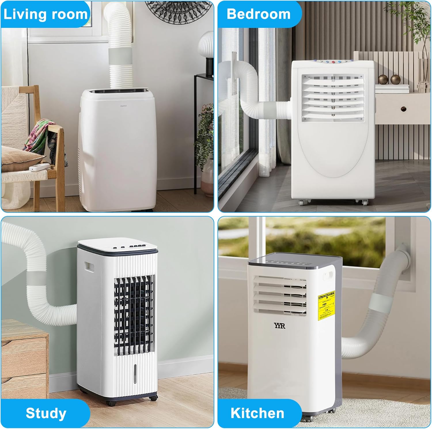 Portable Air Conditioner Exhaust Hose Coupler 5.9 Inch AC Exhaust Hose Connector Extender AC Hose Coupling Extension Support Clockwise and Counter Clockwise Threads for Air Conditioning Accessories
