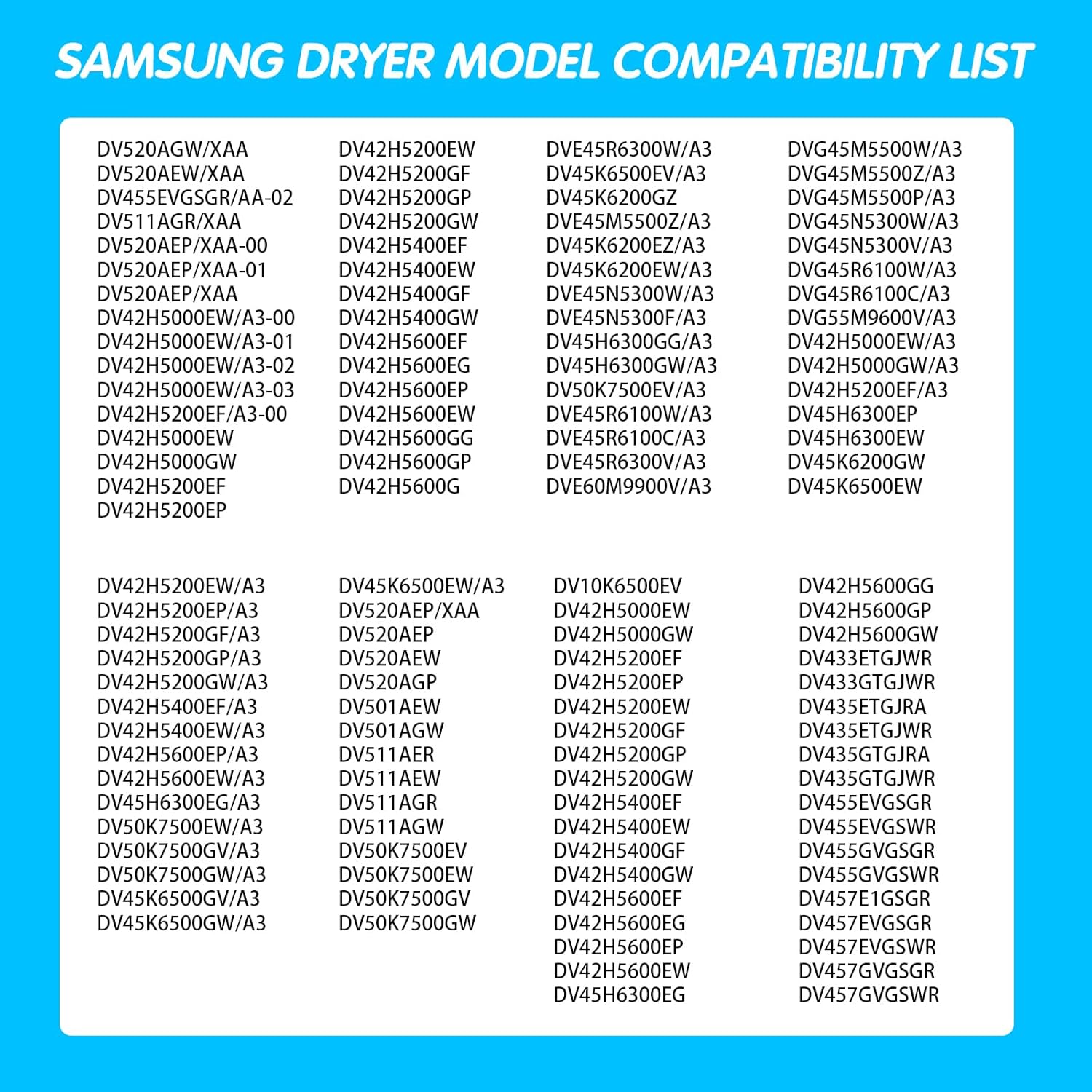DV42H5000EW/A3 DV42H5000GW/A3 DV42H5200GF/A3 DV42H5200EW/A3 DV45H6300GW/A3 DV45H6300GG/A3 DVE45M5500W/A3 DV45K6200GZ/A3 DV42H5200EP/A3 DV45K6500EV/A3 Dryer Lint Filter Screen w/Brush for Samsung