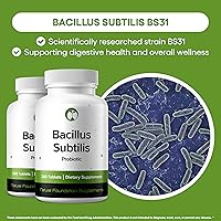 Vista 2 de Natural Foundation Supplements Bacillus Subtilis Probiotic Supplement 240 Tablets 3 Billion CFU Probiotics for Men & Women Supports Intestinal