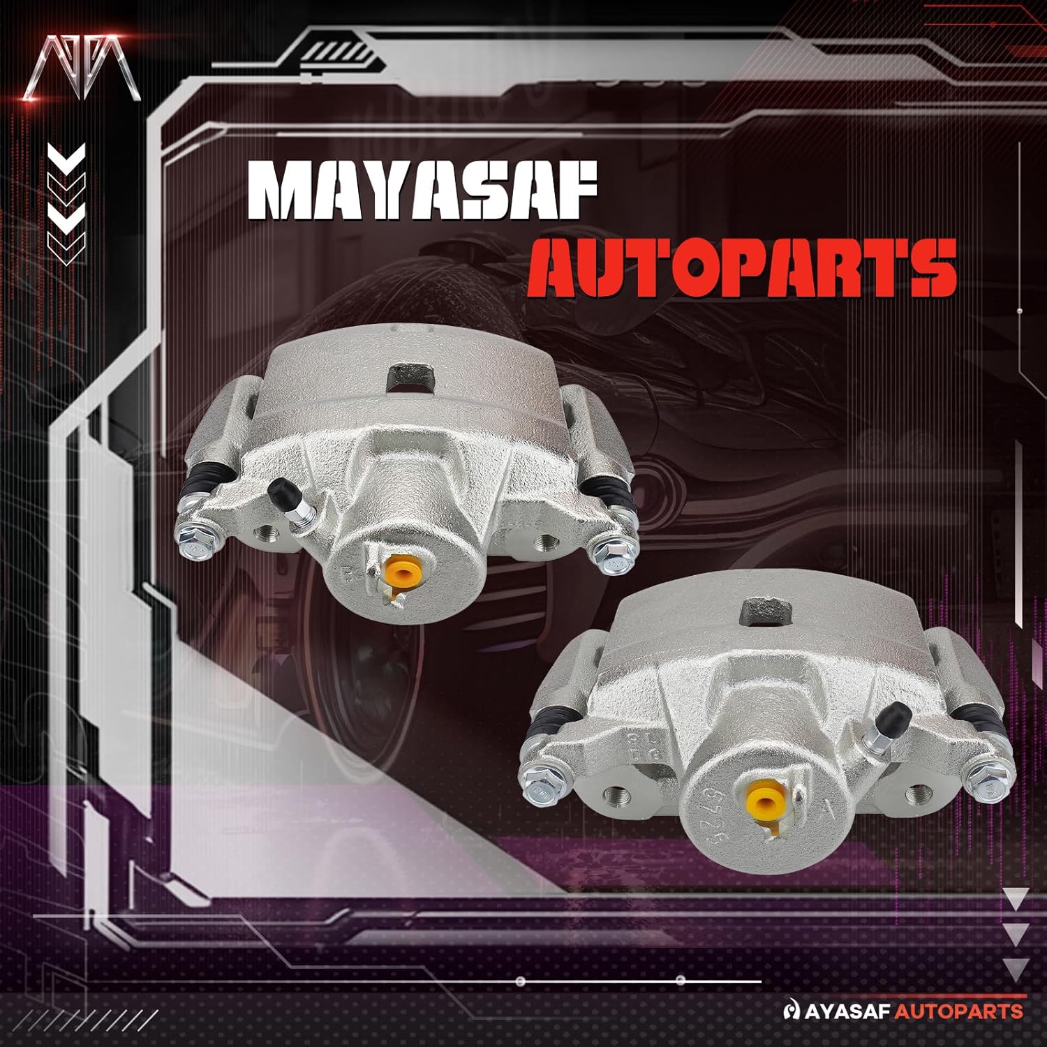 MAYASAF 19B2660+19B2661 Front Disc Brake Caliper Right+Left for Honda 2003-17 Accord/2013-17 Civic/2016 CR-Z/2013-14 Fit, for Acura 13-2015 ILX