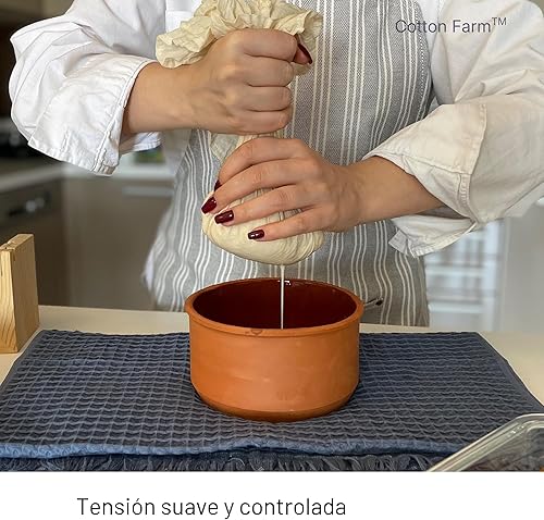 Miniatura 3 de Cotton Farm - Paños de queso precortados, 18 x 18 pulgadas, grado 100, bordes sobrehilados, listos para usar, gasa de muselina para colar y cocinar