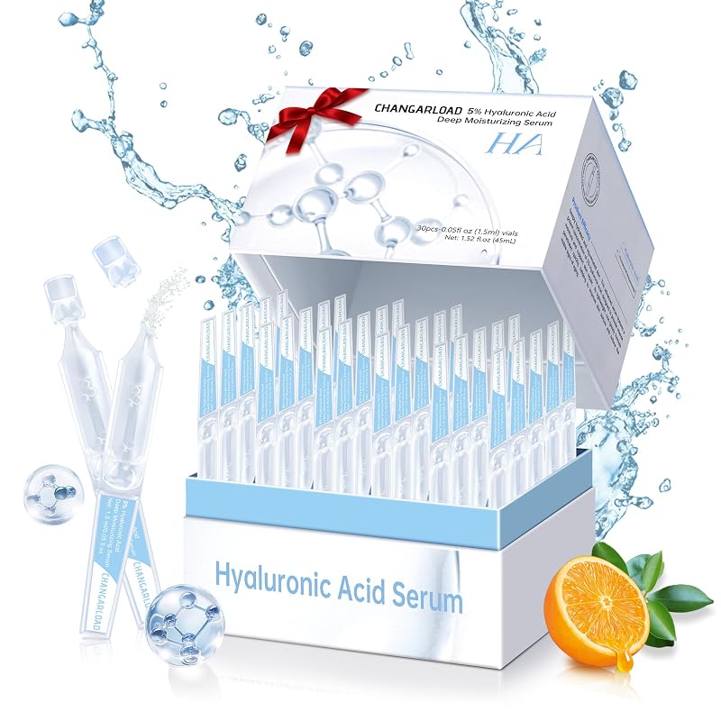 Sérum facial CHANGARLOAD com ácido hialurônico 5%, niacinamida e colágeno, 30 frascos de 1,5 mL