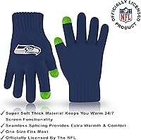 Vista 176 de Ultra Game Gorro de invierno de punto súper suave oficial de la NFL con guantes extra cálidos para pantalla táctil