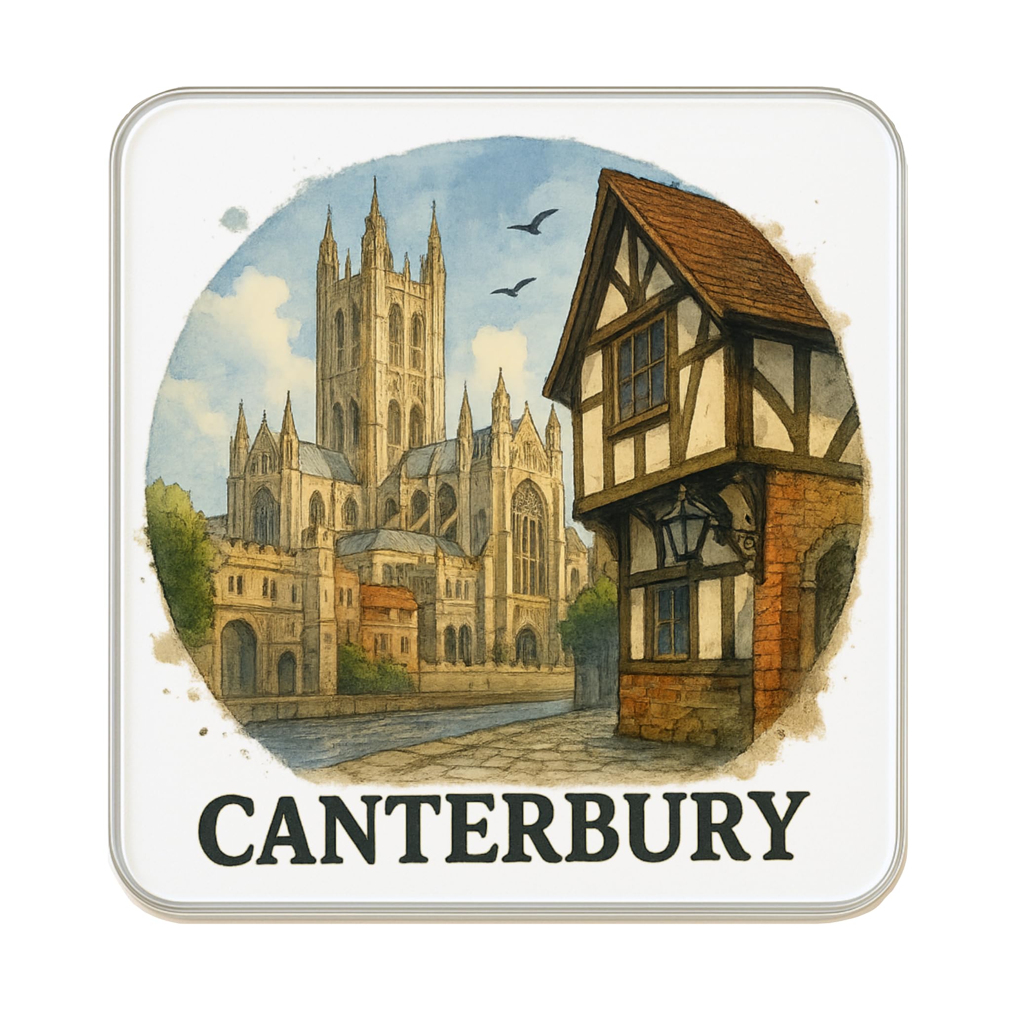 Aimant de réfrigérateur Canterbury fait main : un souvenir anglais d'exception pour collectionneurs