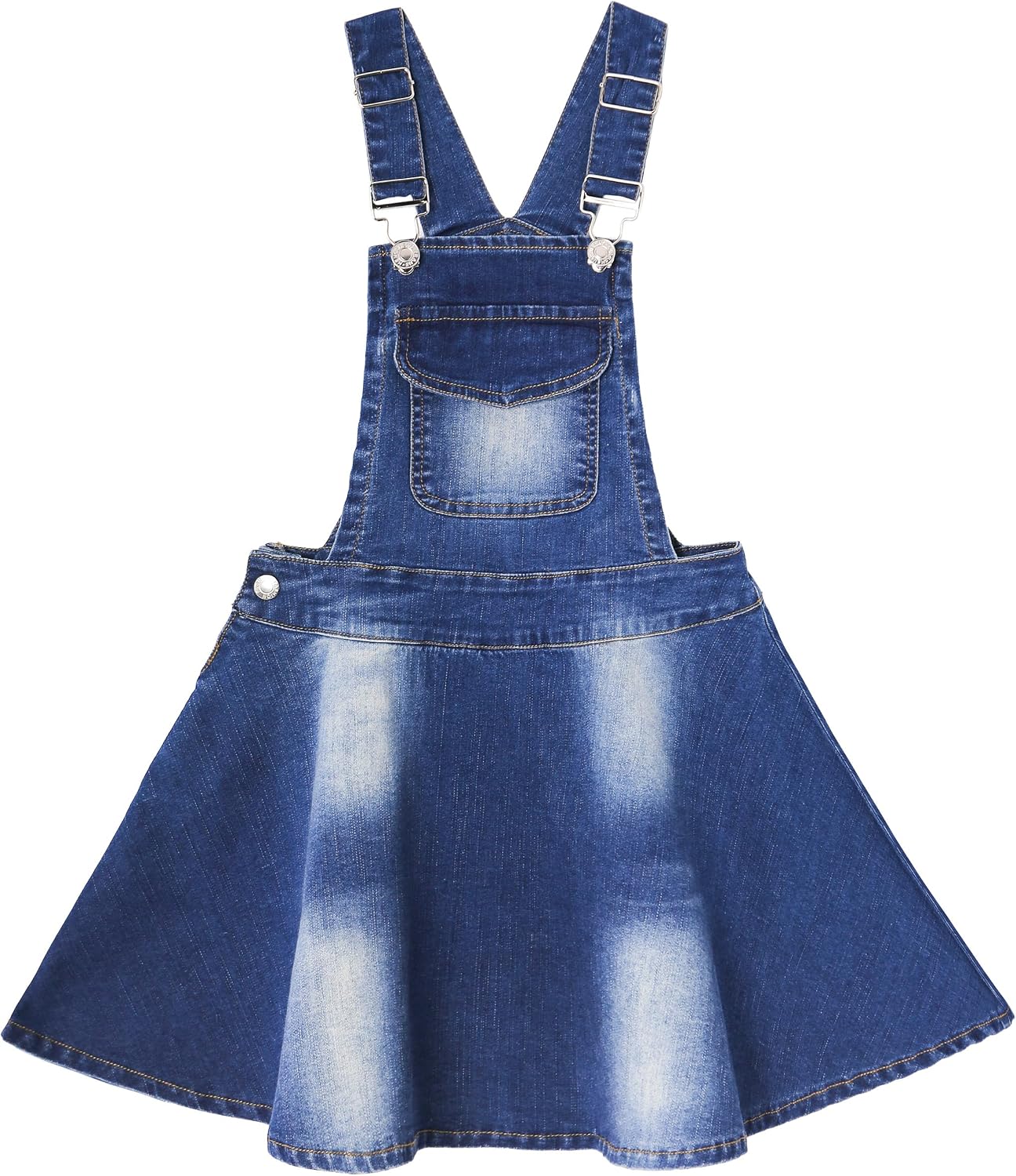 KIDSCOOL SPACE Girls Denim Skirts,Little Big Girls Soft Stretchy Jeans Overall Dress
