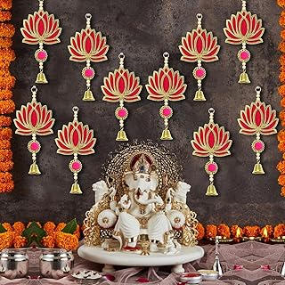 TIED RIBBONS Lotus Backdrop Hanging Pooja Decor | Plastic, 9