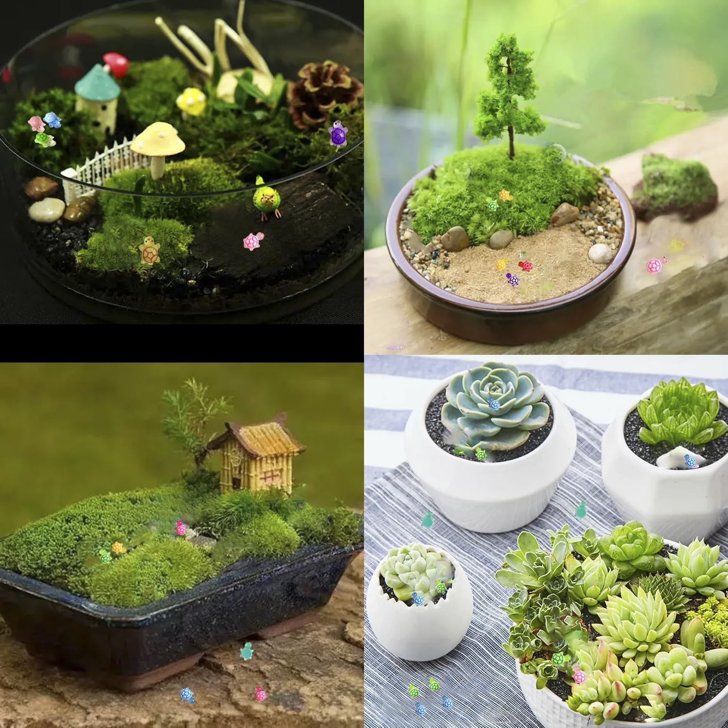 100 Pieces Tiny Turtles for Crafts Luminous Mini Resin Turtles Dollhouse Miniatures Mini Animals for Fairy Garden Micro Landscaping Decoration - Image 6