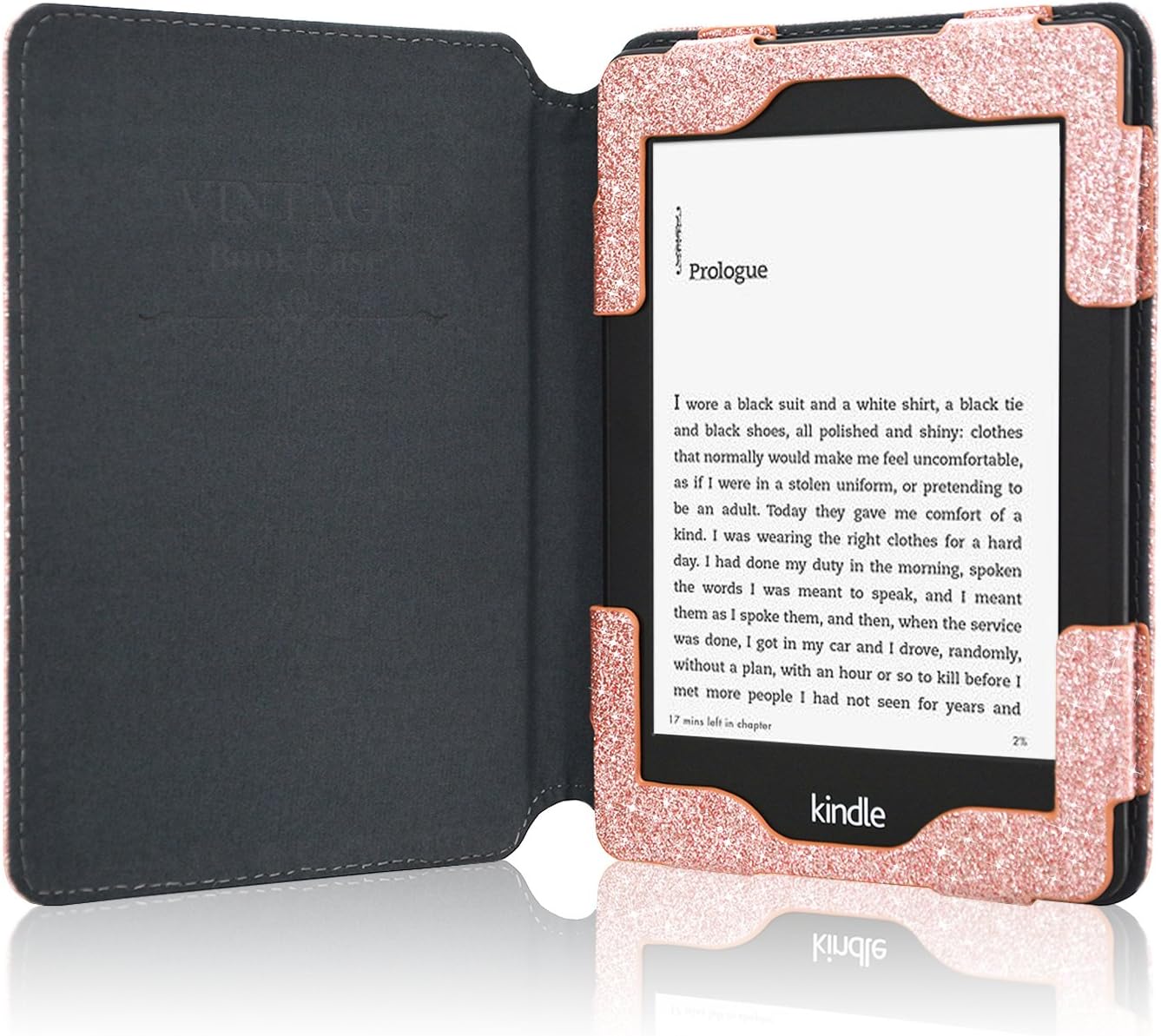 ACdream Kindle Paperwhite Case, Leather Cover fits all Paperwhite generations prior to 2018 (Will not fit All-new Paperwhite 10th generation), Rose Gold Star of Paris