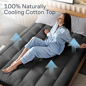 Niagara Sleep Solution 綿100% トップ クイーンサイズ マットレスパッド ピロートップ