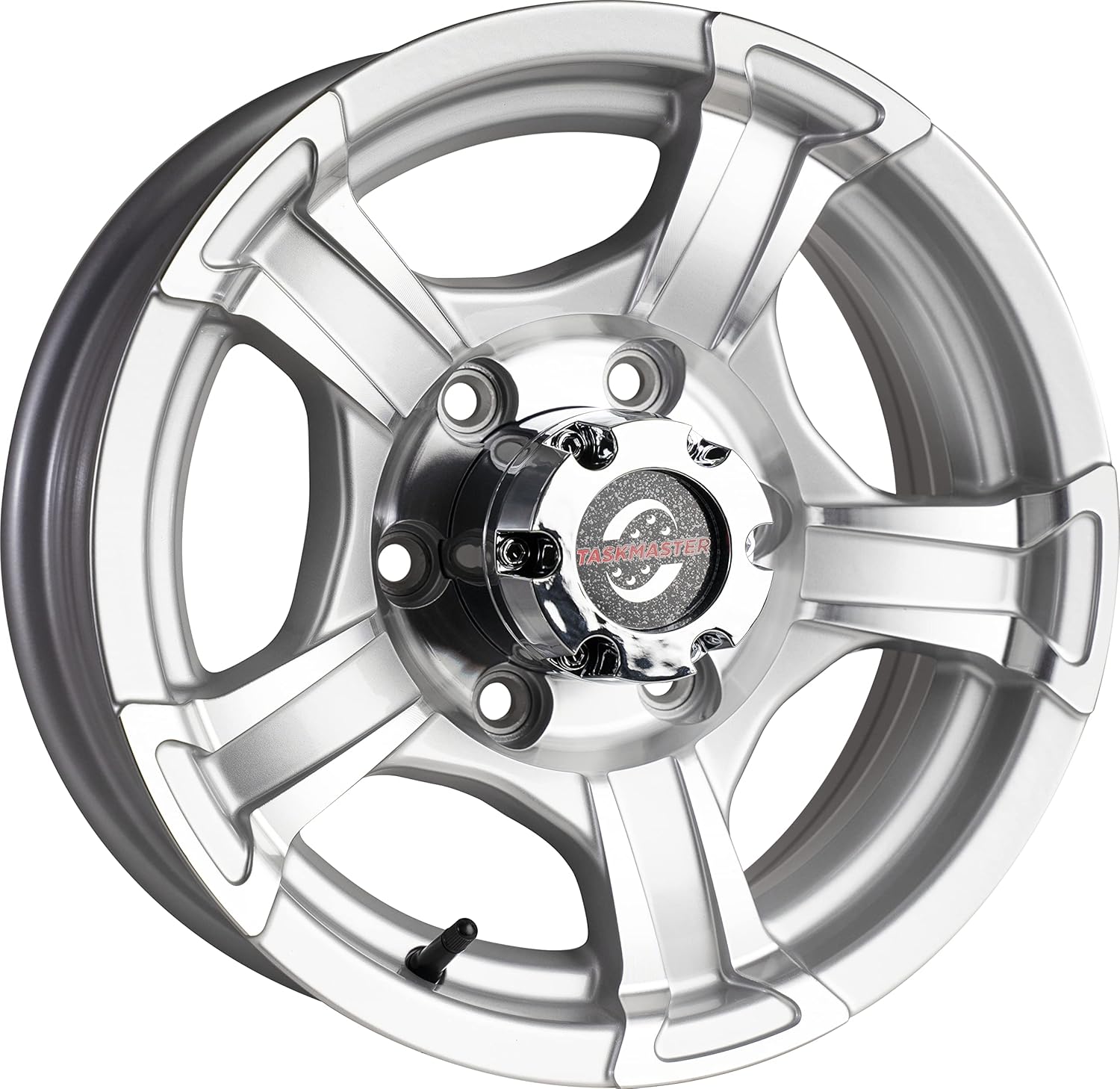 TASKMASTER Viking Aluminum Trailer Wheel 15x6 6 Lug on 5.5 Silve Machined Face 3.19” Center Bore 2860 lb Load Capacity Utility & Cargo Trailer Rim