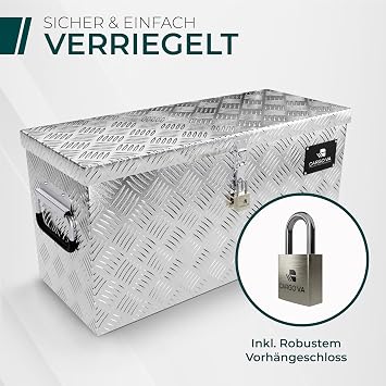 CargoVA - Waterproof drawbar box - With fastening & padlock - Lockable trailer box [60x25x30CM] - transport box