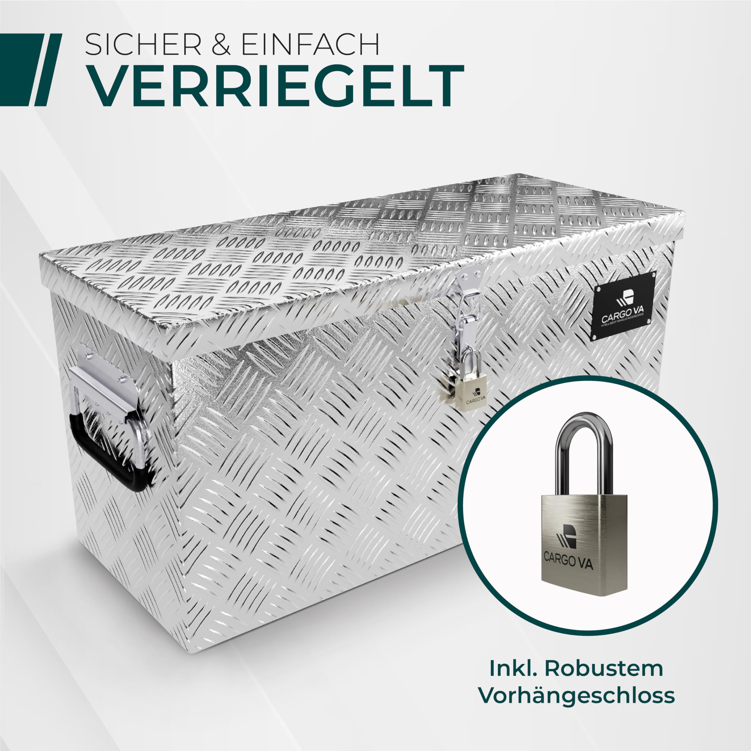 Wasserfeste Deichselbox Abschließbare Anhängerbox 50x17x20CM Transportbox