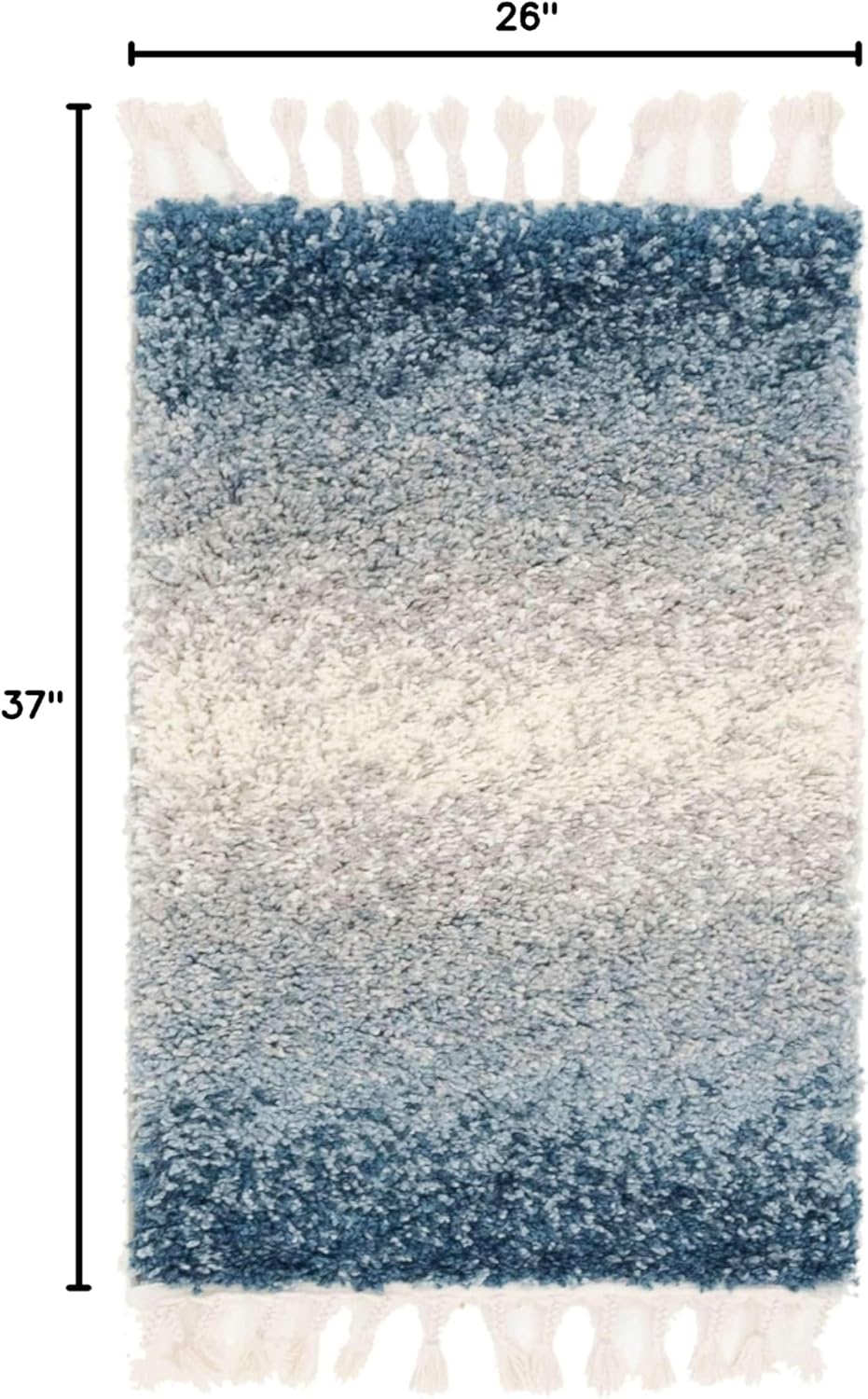 Unique Loom Hygge Shag Collection Area Rug - Gradient (2' 2" x 3' 1" Rectangle, Blue/ Beige)