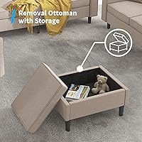 Vista 3 de Mjkone Juego de sofás de 3 piezas de 78 pulgadas de ancho para sala de estar, juegos de muebles seccionales en forma de L de 3 plazas, sofá y sofá