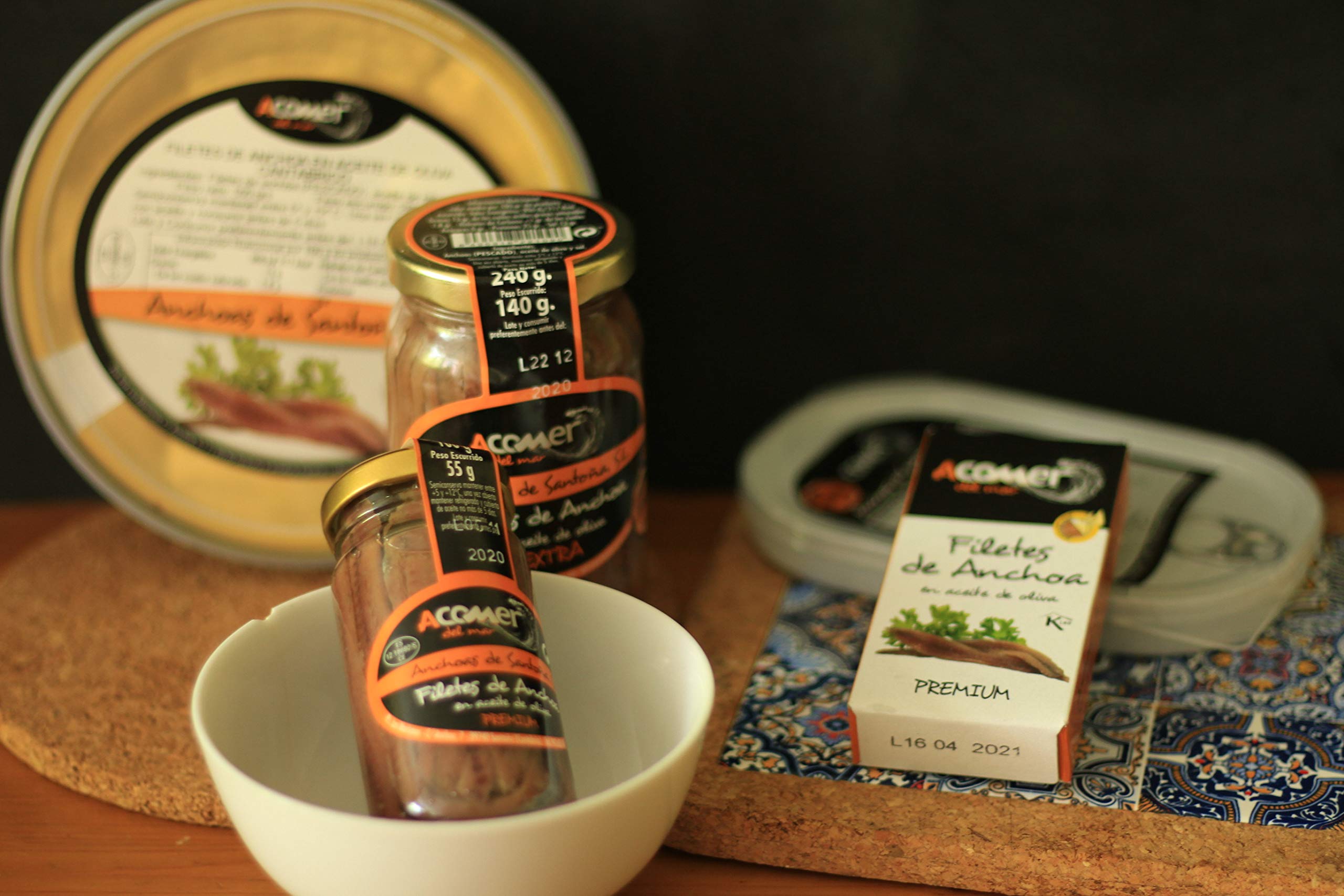 Pack 8 latas Anchoas de Santoña del Cantábrico 50 grs