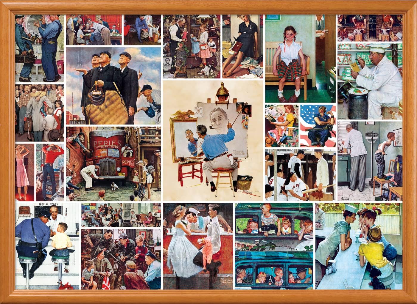 MasterPieces 1000 Piece Jigsaw Puzzle for Adults, Family, Or Youth - Rockwell Collage - 19.25"x26.75"