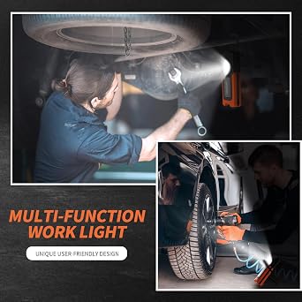 Work Light - LED Rechargeable Work Light with COB Portable Gooseneck USB Rechargeable - Magnetic Led Worklight, Work Light Tool for Car Repair, Camping & Job Site Lighting