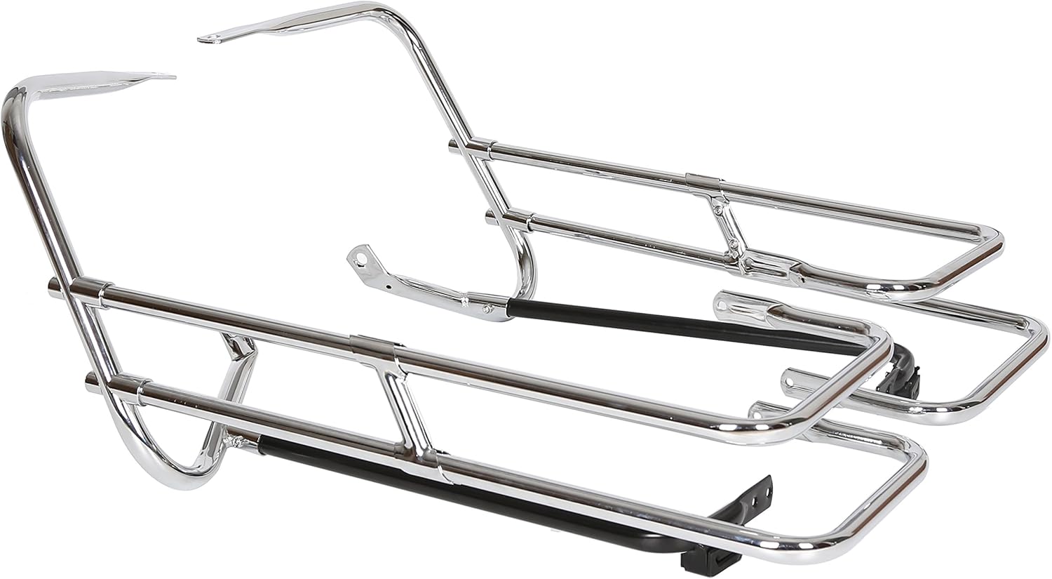 ECOTRIC Chrome Saddle Bag Guard Rail Bracket Compatible with 97-08 Harley Touring Road King Street Glide FLHR FLHT FLHTCUSE
