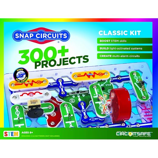 Snap Circuits Classic SC-300 Electronics Exploration Kit | Over 300 Projects | Full Color Manual Parts | STEM Educational Toy for Kids 8+ 2.3 x 13.6 x 19.3 inches