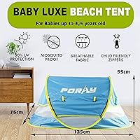 Vista 2 de Poray - Tienda de campaña portátil para playa para bebés con protección solar UPF 50+, mosquitera y sombrilla, tienda de campaña de viaje ideal