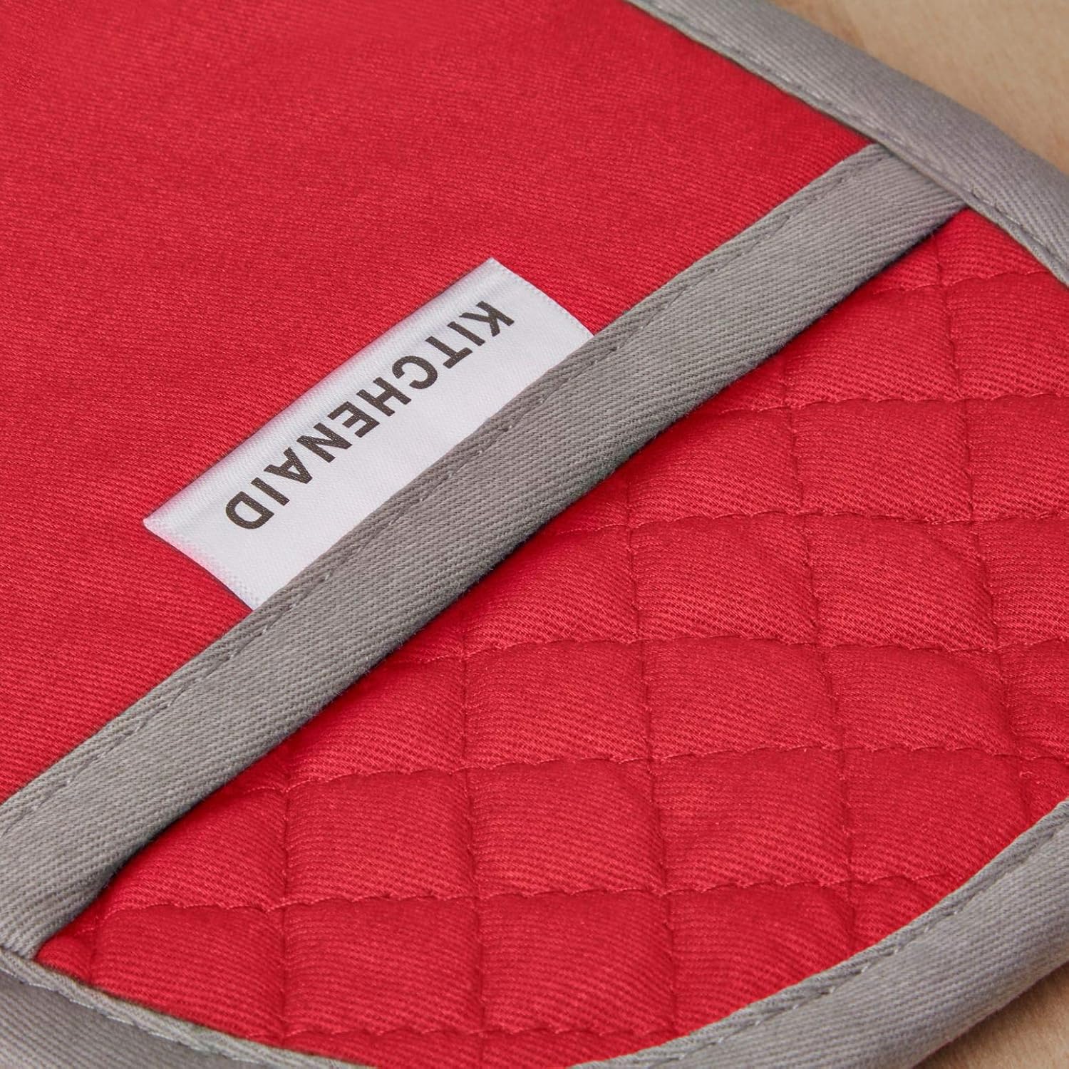 KitchenAid Asteroid Cotton Pot Holders with Silicone Grip, Set of 2, Grey 2 Count: Home & Kitchen