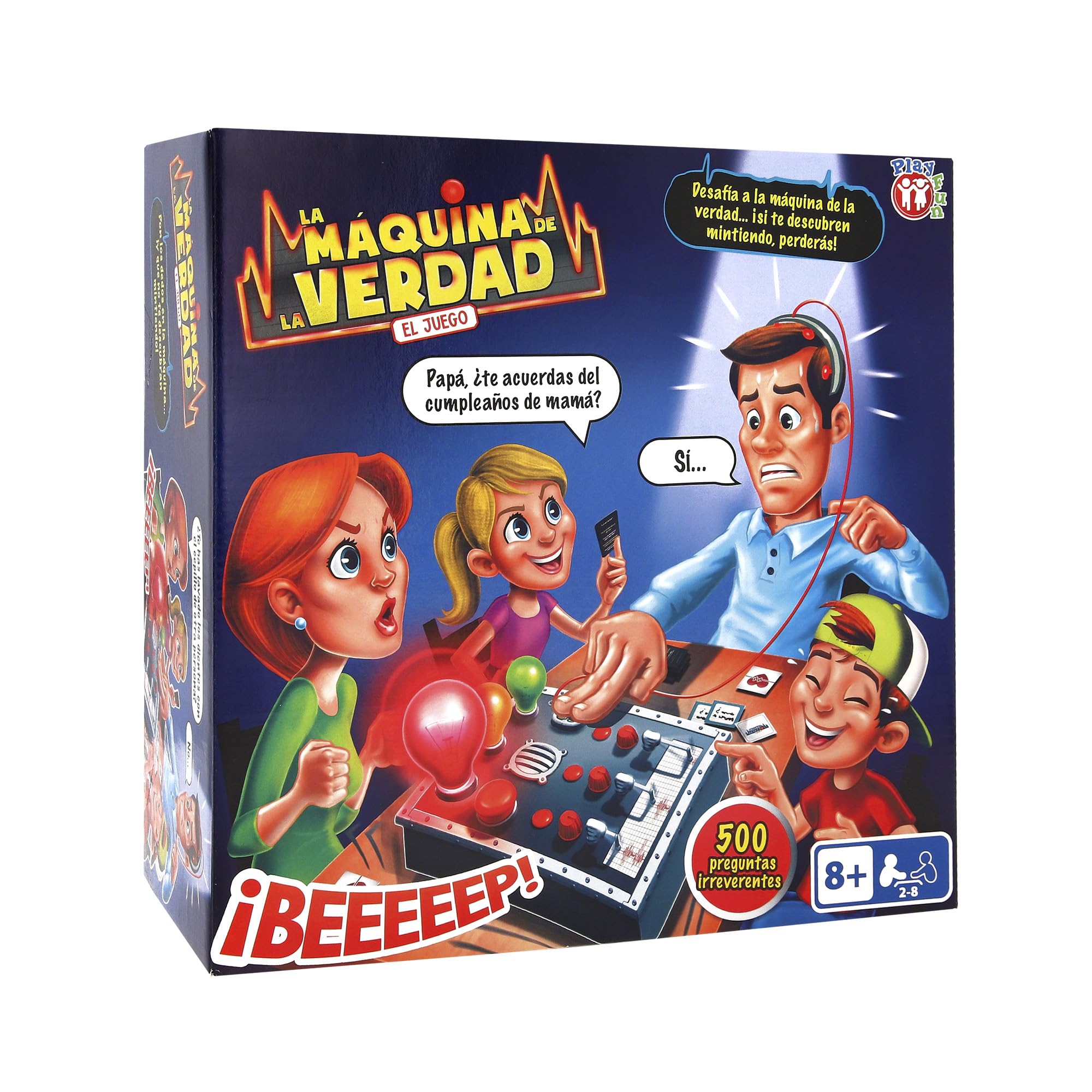 PLAY FUN BY IMC TOYS IMC TOYS Macchina delle Bugie, in Spagnolo, Gioco Bugie e Verità, Gioco da Tavolo per Bambini e Adulti da 8 Anni in Su, Lingua Spagnola