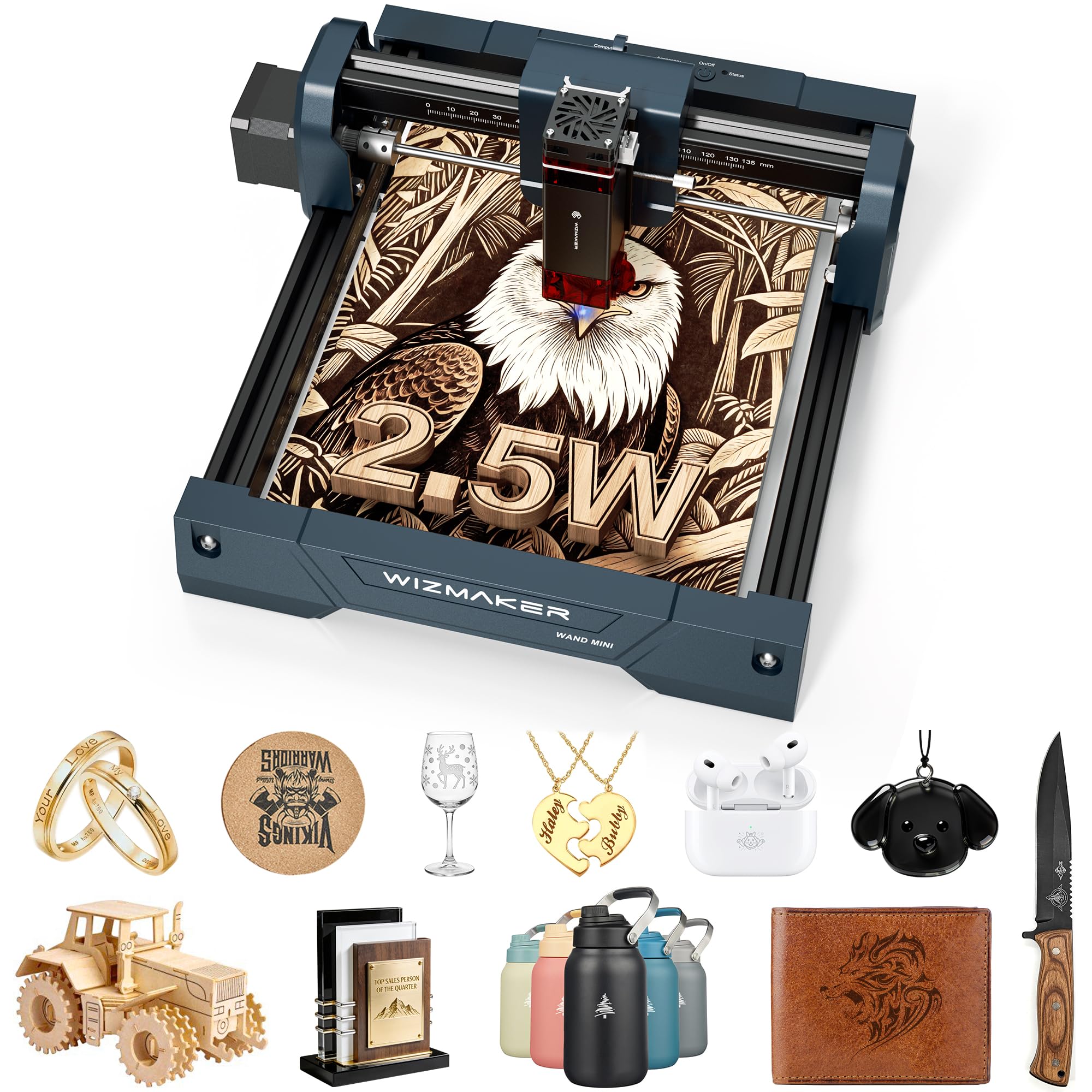 Amazon.com: WIZMAKER Wand MINI 2.5W Laser Engraver, Compact