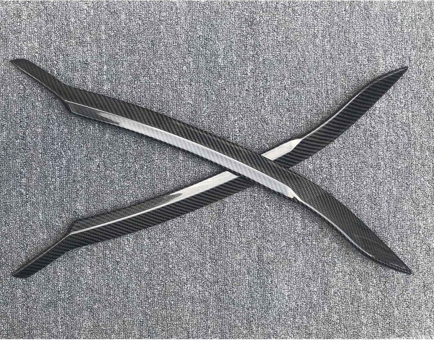 Front Headlight Eyelid Eyebrow Cover Trim For Jetta Mk7 2019-2024 Carbon Fiber
