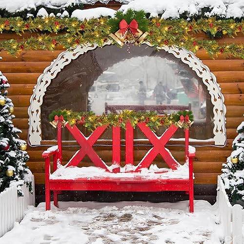 Miniatura 7 de Ethlomoer Guirnalda de Navidad preiluminada de 6.6 pies con 20 luces LED, funciona con pilas, guirnalda iluminada con detalles dorados de pino