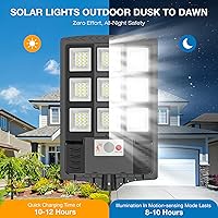 Vista 3 de Solar Lights Outdoor,IP66 Waterproof Solar Street Lights Outdoor,6500K LED Dusk to Dawn Security Flood light with Motion Sensor and Remote Control