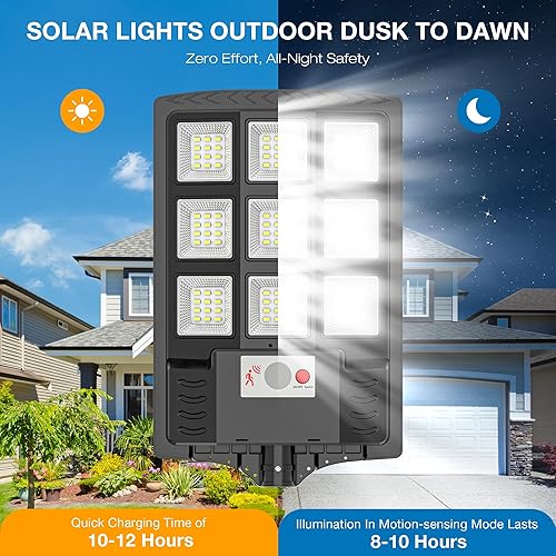 Miniatura 3 de Luces solares para exteriores, IP66, impermeables, para exteriores, 6500 K, luz LED de seguridad del atardecer al amanecer con sensor de movimiento