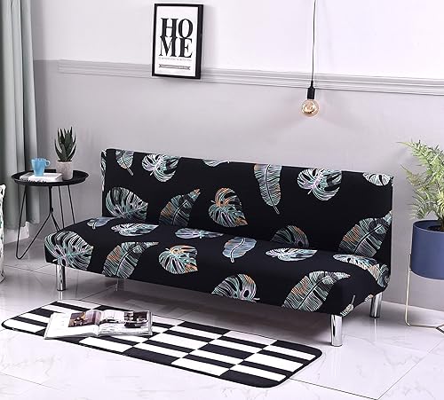 Vista 116 de MIFXIN Funda de sofá sin brazos, funda elástica plegable para sofá cama, sin reposabrazos, protector de muebles de elastano impreso lavable, sin