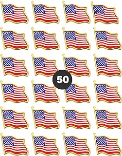 American Flag Lapel Pins - USA Waving Flag Brooch - 24/50/100 Pack