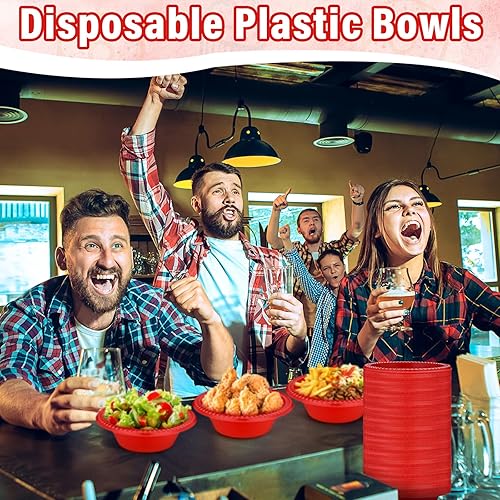 Miniatura 4 de Lallisa 160 cuencos de plástico desechables de 12 onzas para postre, helado, aperitivos, ensalada, sopa, cuencos para servir alimentos para fiestas