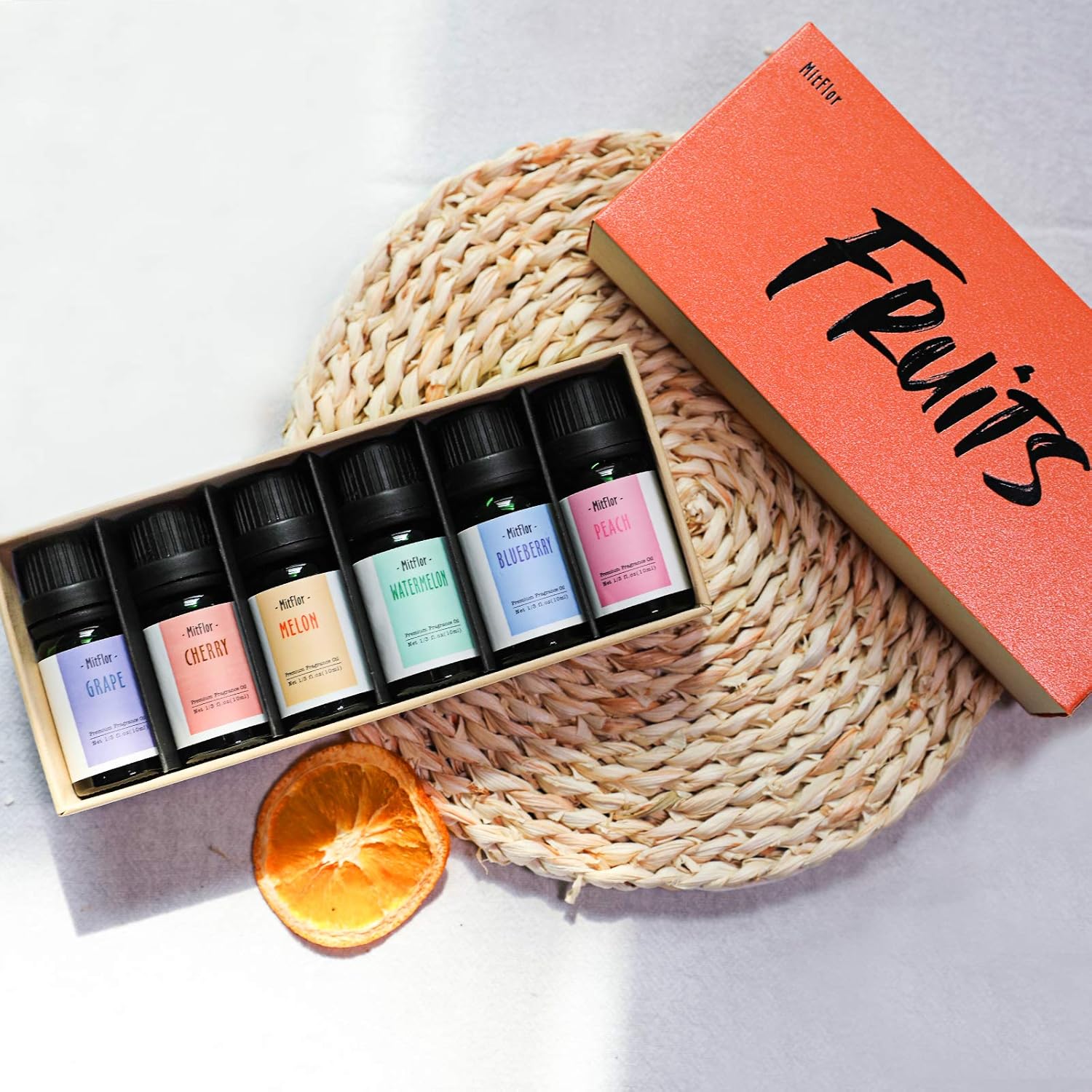Fragrance Oil, MitFlor Fruit Essential Oils for Diffusers for Home, 6x10ml, Soap & Candle Making Scents, Summer Diffuser Oils, Peach, Cherry, Watermelon, Blueberry, Grape, Melon - Image 8