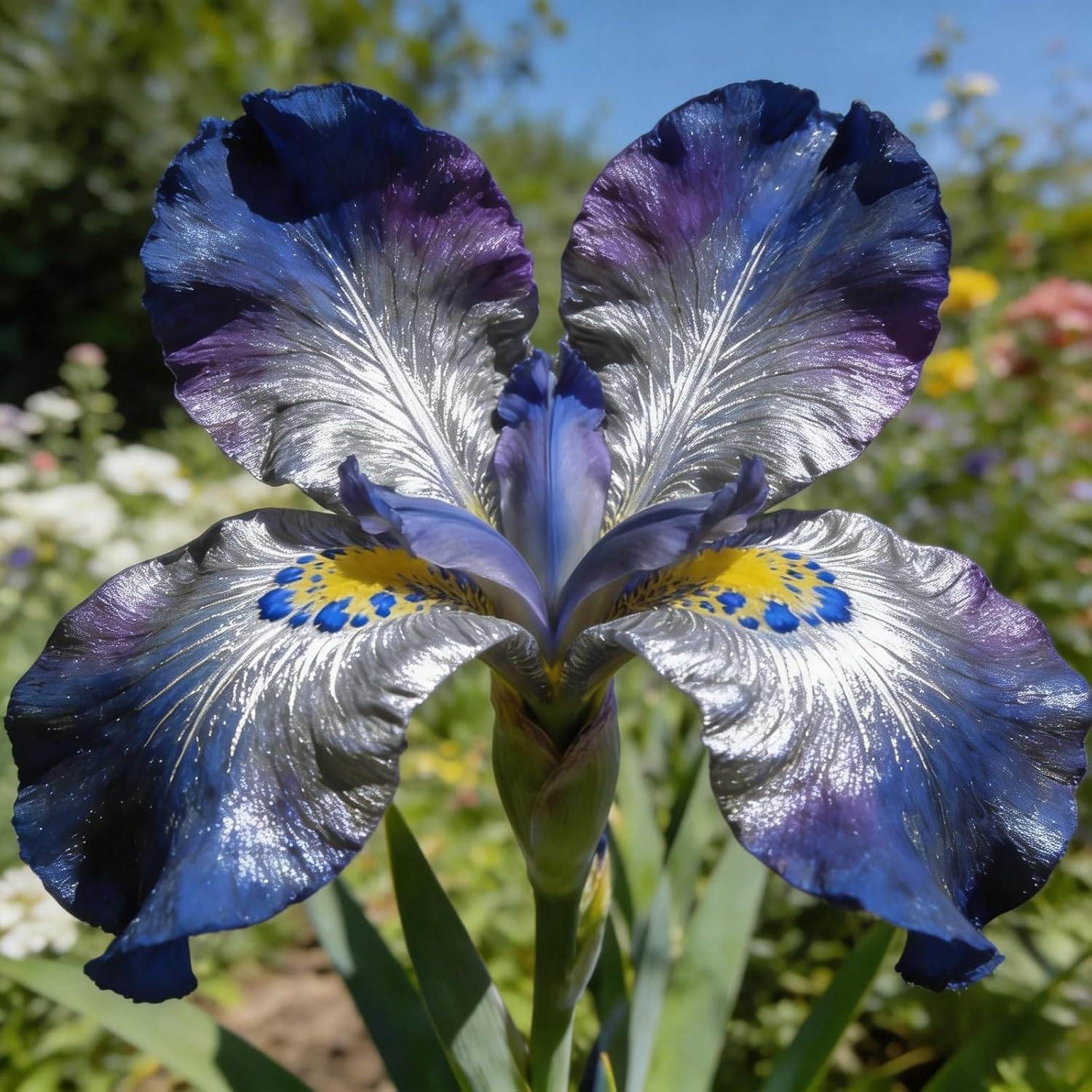 Iris, im Herbst gepflanzt, blühen im Frühjahr, sind kälteresistent und mehrjährig-4Rhizome-I-15zwiebeln-C
