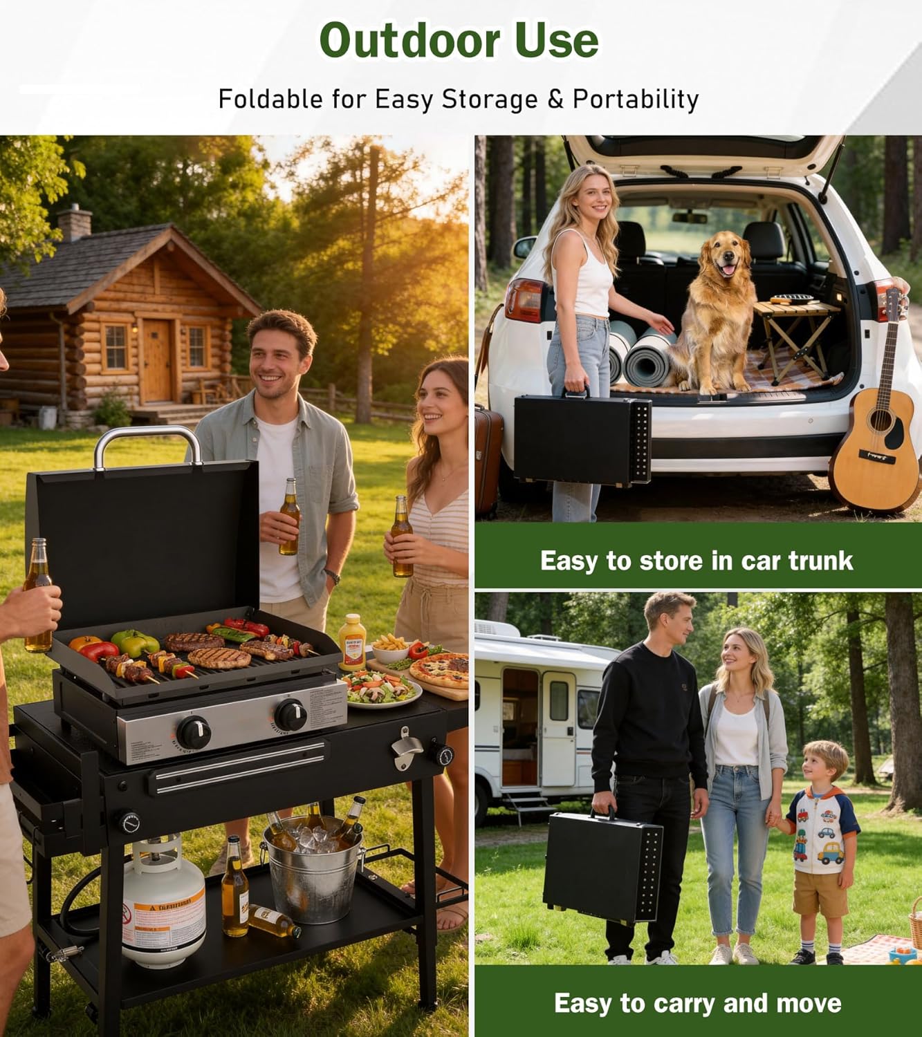 ELITEWILL Griddle Stand Fit for Blackstone 22 Inch & 17 Inch, Portable Grill Stand With Wheels Large Space Outdoor Pizza Oven Table for Backyard Camping BBQ