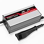 48V 15A Golf Cart Battery Charger for EZGO RXV & TXT Triangular Plug, 16FT Long Cable, Intelligent Charging Technology, Multi-Protection, Fast Charging