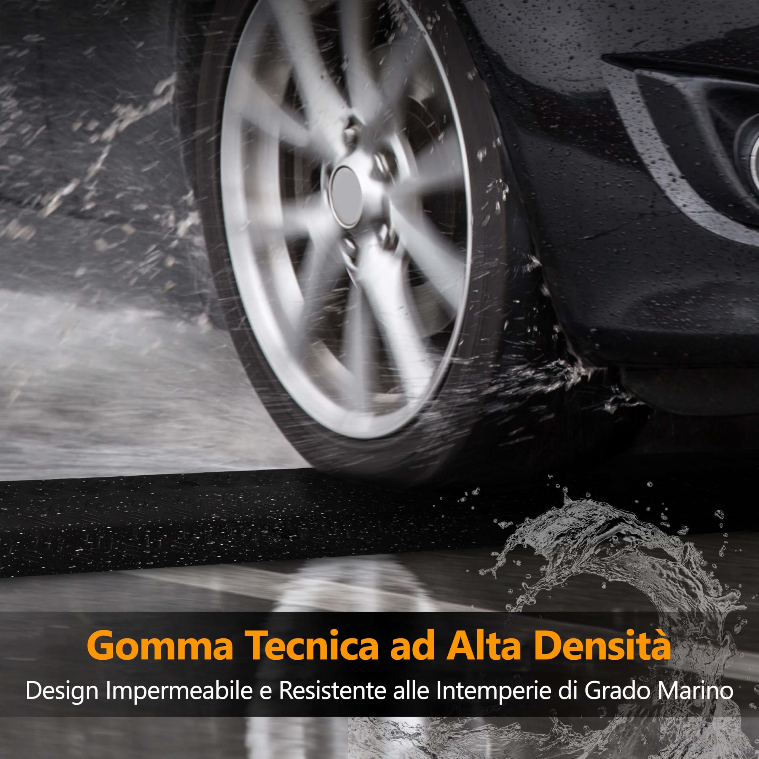 Pyle Rampa Auto 203 cm, Gomma Canalina Passacavi Calpestabile 1 Canale, Rampe per Auto, Protezione Passacavi Cavi/Tubi Pesanti Set 2