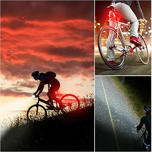 Miniatura 8 de USB recargable LED bicicleta faro bicicleta delantera lámpara trasera Ciclismo impermeable LED bicicleta faro seguridad bicicleta luz trasera