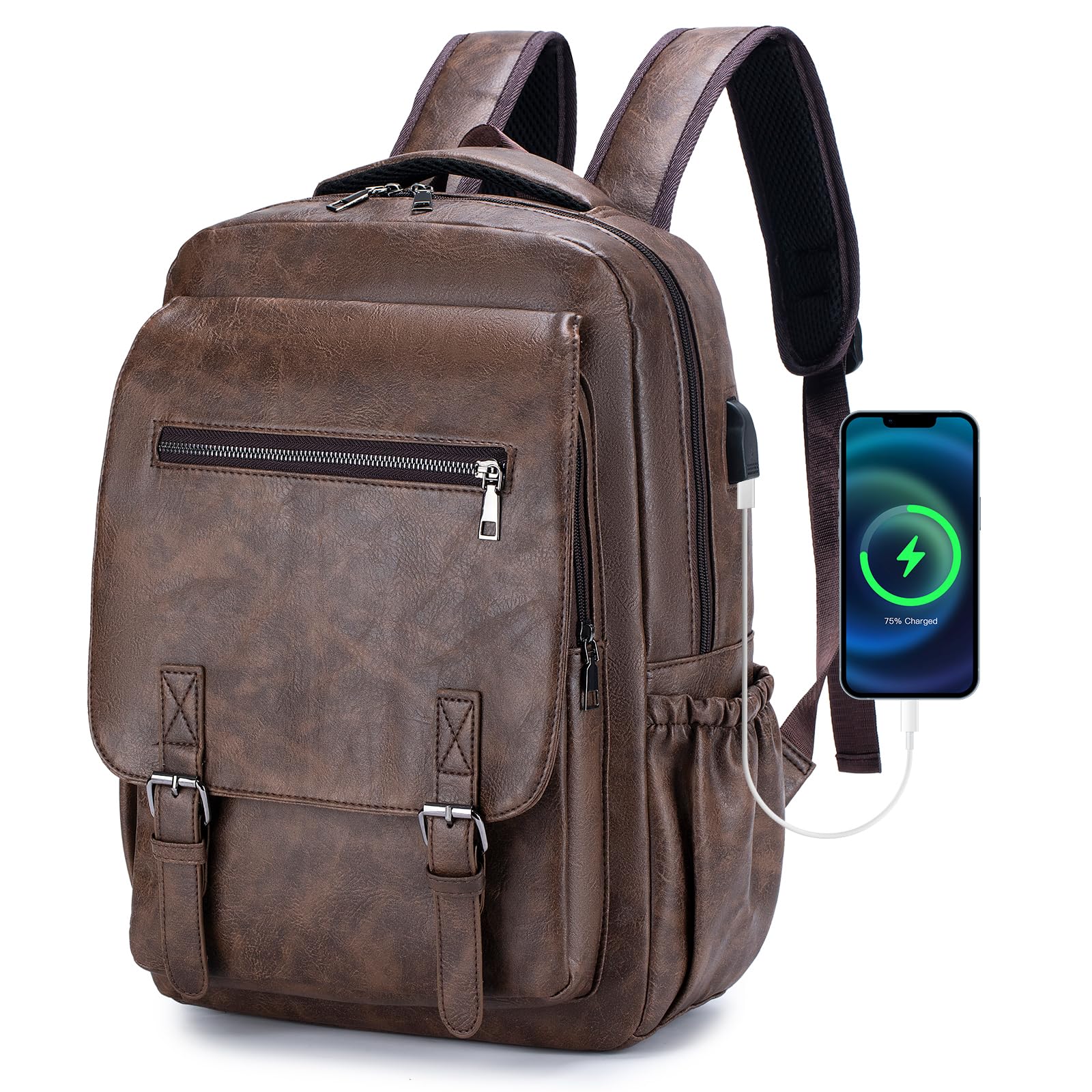 Plecak Skórzany 40x30x15cm British Airways Wizzair Bagaż Podręczny Samolotowy, Wodoodporny Elegancki Plecak Podróżny Nowoczesny Dla Unisex Z Przegrodą Na Laptopa 15.6 Cala