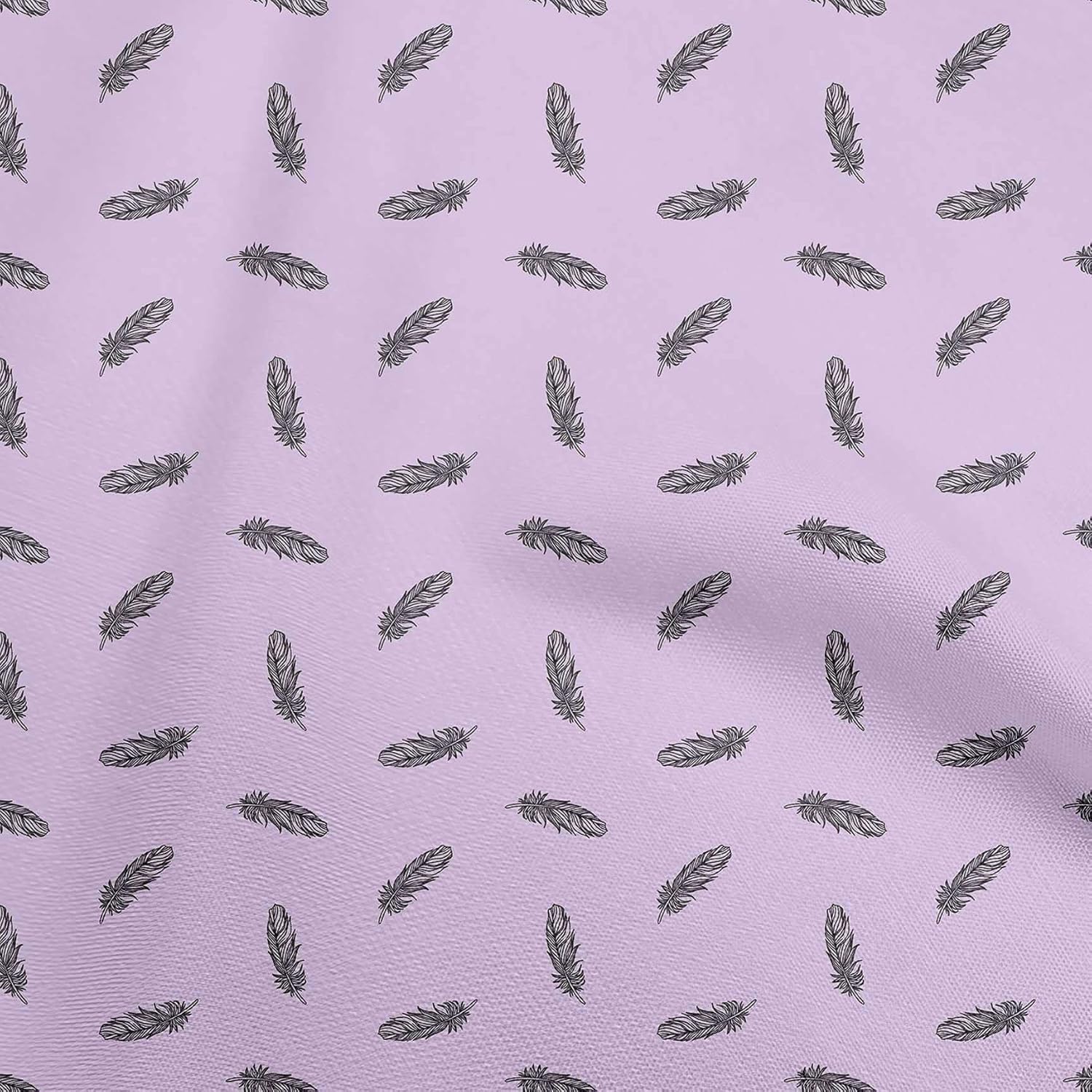 oneOone Viscose Jersey Mauve Fabric Retro Feather Sewing Fabric By The Yard Printed DIY Clothing Sewing Supplies 60 Inch Wide-714