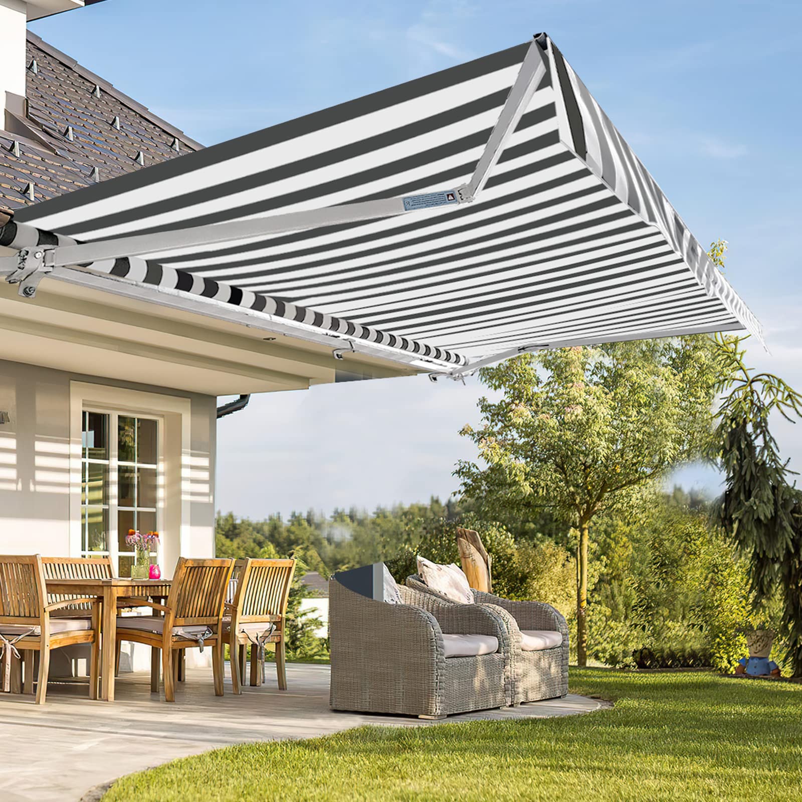 Auvent à bras articulé pour terrasse et jardin : profitez de l'ombre avec le store Fiqops