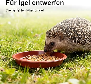 4 Stück Hedgehog Food & Water Bowl 13cm Breite Low-Profile 2cm Tiefe Design Wetter & Frostbeständig geeignet für Outdoor Wildlife Garden Verwendung